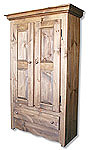 armoire bois pin massif rustique antique 2 portes un tiroir